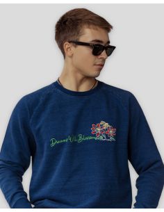 Felpa girocollo DWB con ricamo fiori 2