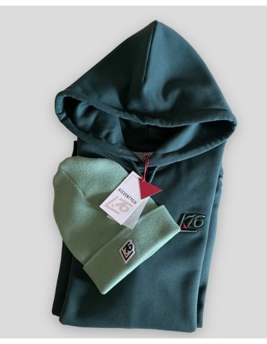 Felpa con cappuccio logo ricamato in 3D lato cuore