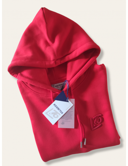 Felpa con cappuccio logo ricamato in 3D lato cuore