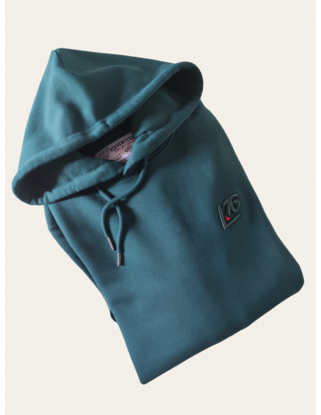 Felpa con cappuccio logo ricamato in 3D lato cuore