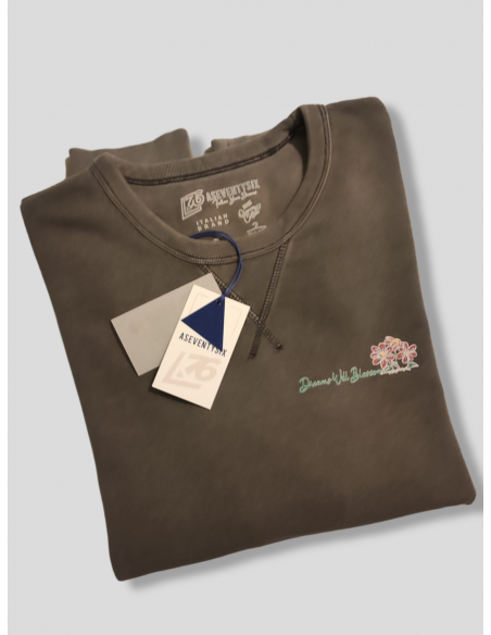 Felpa vintage con triangolo a coste e stampa DWB