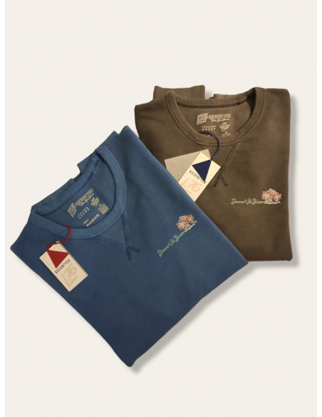 Felpa vintage con triangolo a coste e stampa DWB