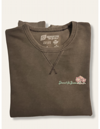 Felpa vintage con triangolo a coste e stampa DWB