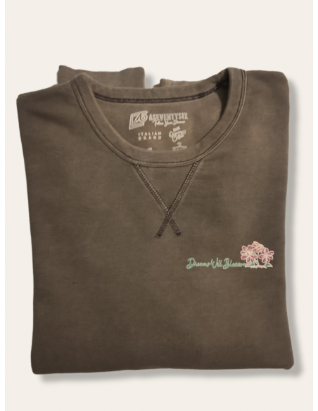 Felpa vintage con triangolo a coste e stampa DWB