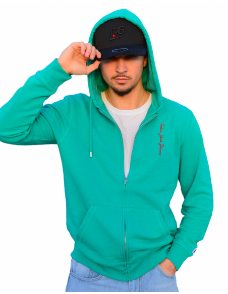 Felpa UNISEX con ZIP logo lato cuore Follow Your Dreams