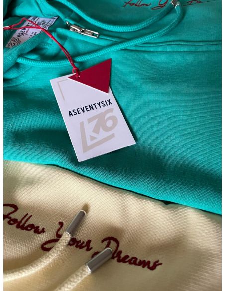 Felpa UNISEX con ZIP logo lato cuore Follow Your Dreams