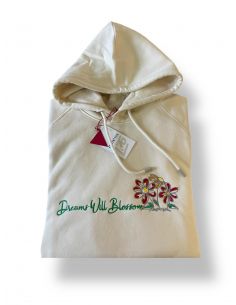 Felpa con cappuccio ricamo grande Dreams Will Blossom
