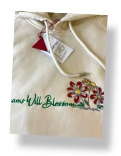 Felpa con cappuccio ricamo grande Dreams Will Blossom 2
