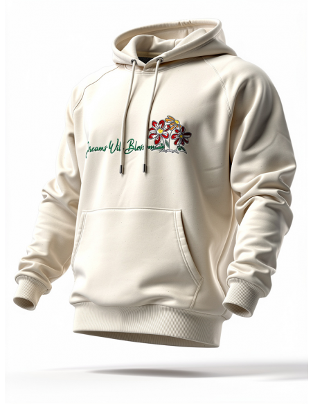Felpa con cappuccio ricamo grande Dreams Will Blossom