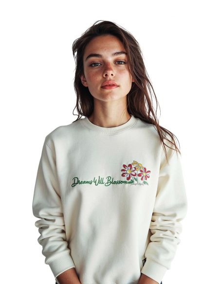Felpa girocollo DWB con ricamo fiori