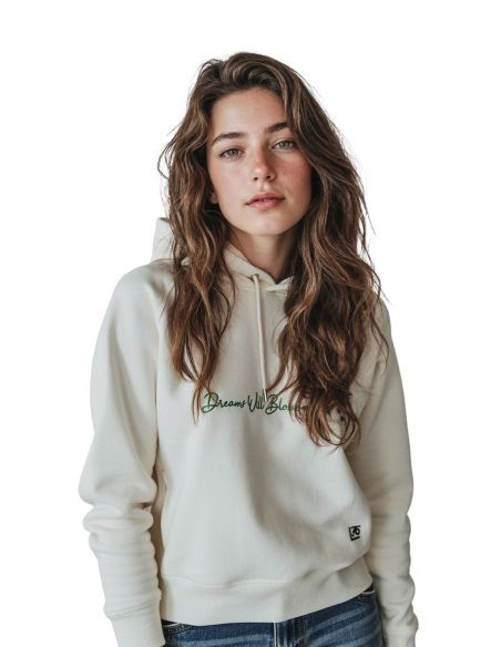 Felpa con cappuccio ricamo grande Dreams Will Blossom