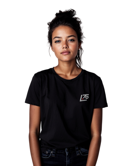 Maglia donna con logo in cristallo naturale