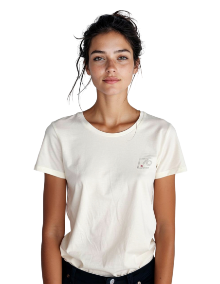 Maglia donna con logo in cristallo naturale