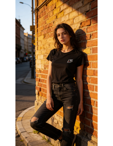 Maglia donna con logo in cristallo naturale