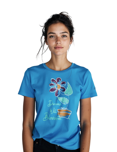 Maglia donna con fiore e strass in cristallo...