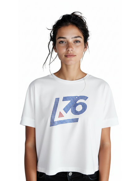Maglia manica Larga Logo A76 Strass Cristallo