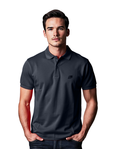 Polo uomo con logo ricamo lato cuore e frase...
