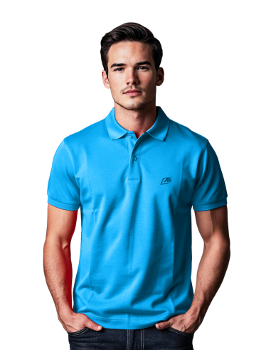 Polo uomo con logo ricamo lato cuore e frase...
