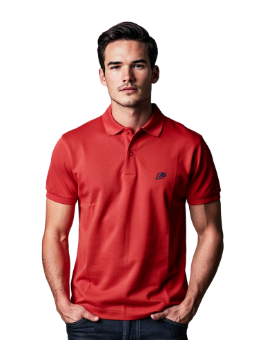 Polo uomo con logo ricamo lato cuore e frase...