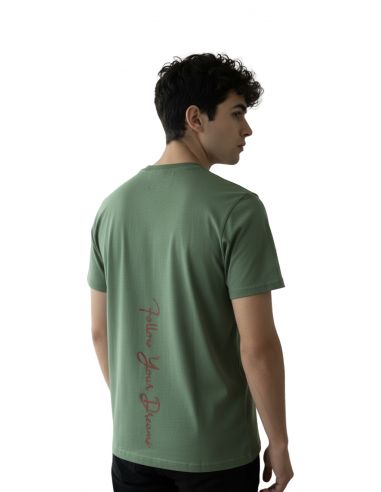 T-shirt with vertical FYD screen printing on...