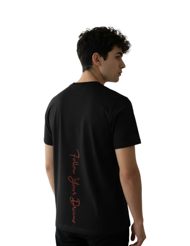 T-shirt with vertical FYD screen printing on...