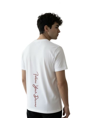 T-shirt with vertical FYD screen printing on...