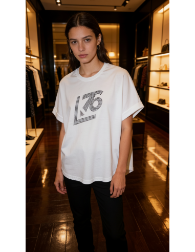 Maglia manica Larga Logo A76 Strass Cristallo