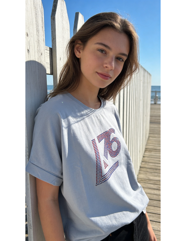 Maglia manica Larga Logo A76 Strass Cristallo