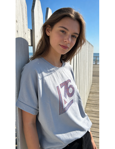 Maglia manica Larga Logo A76 Strass Cristallo