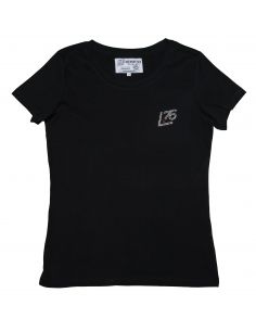 Maglia donna con logo in cristallo naturale 2