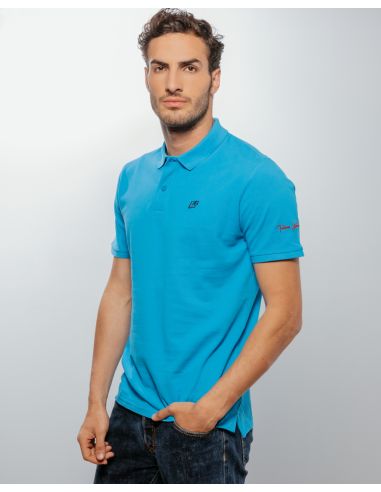 Polo uomo con logo ricamo lato cuore e frase...