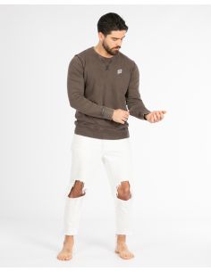 FELPA VINTAGE con triangolo a coste e patch lato cuore