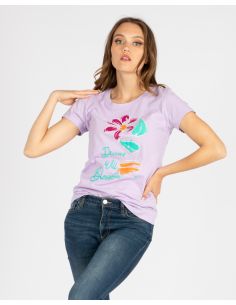 Maglia donna con fiore e strass in cristallo naturale 2