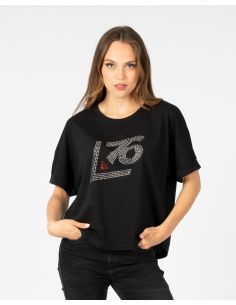 Maglia manica Larga Logo A76 Strass Cristallo