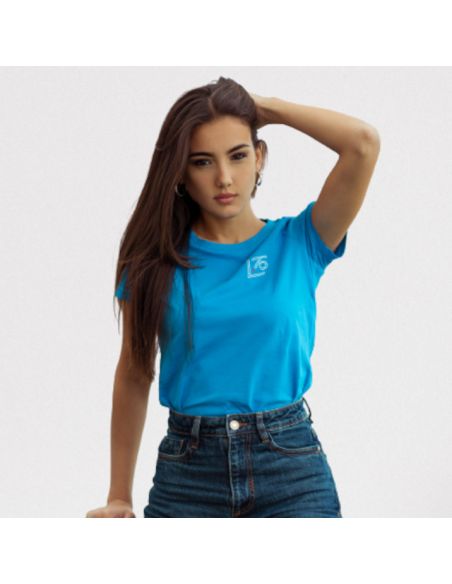 Maglia donna con logo in cristallo naturale